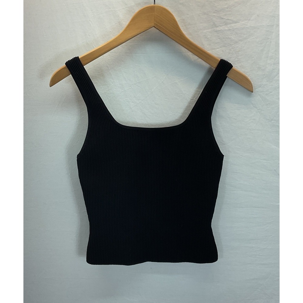 Aritzia Babaton Sculpt Knit Tank Size Small Black Ribbed square neck Capsule